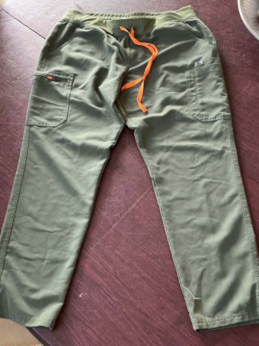 Figs technical collection olive colored pants XL